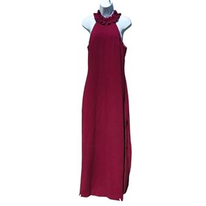 Trina Turk Ruffle Neck Sleeveless Gown- 8